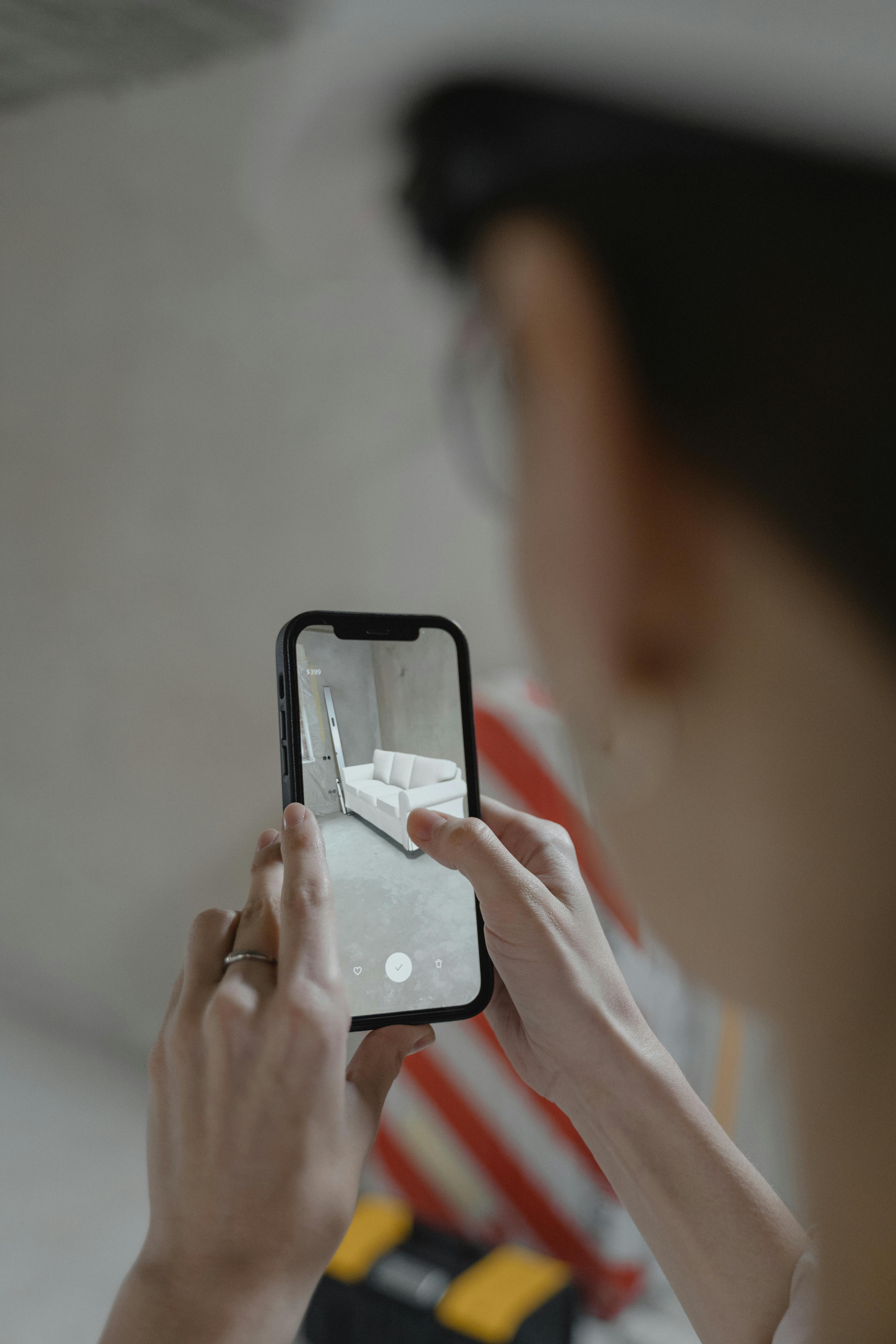 A user interacting with an intelligent AI-powered mobile application